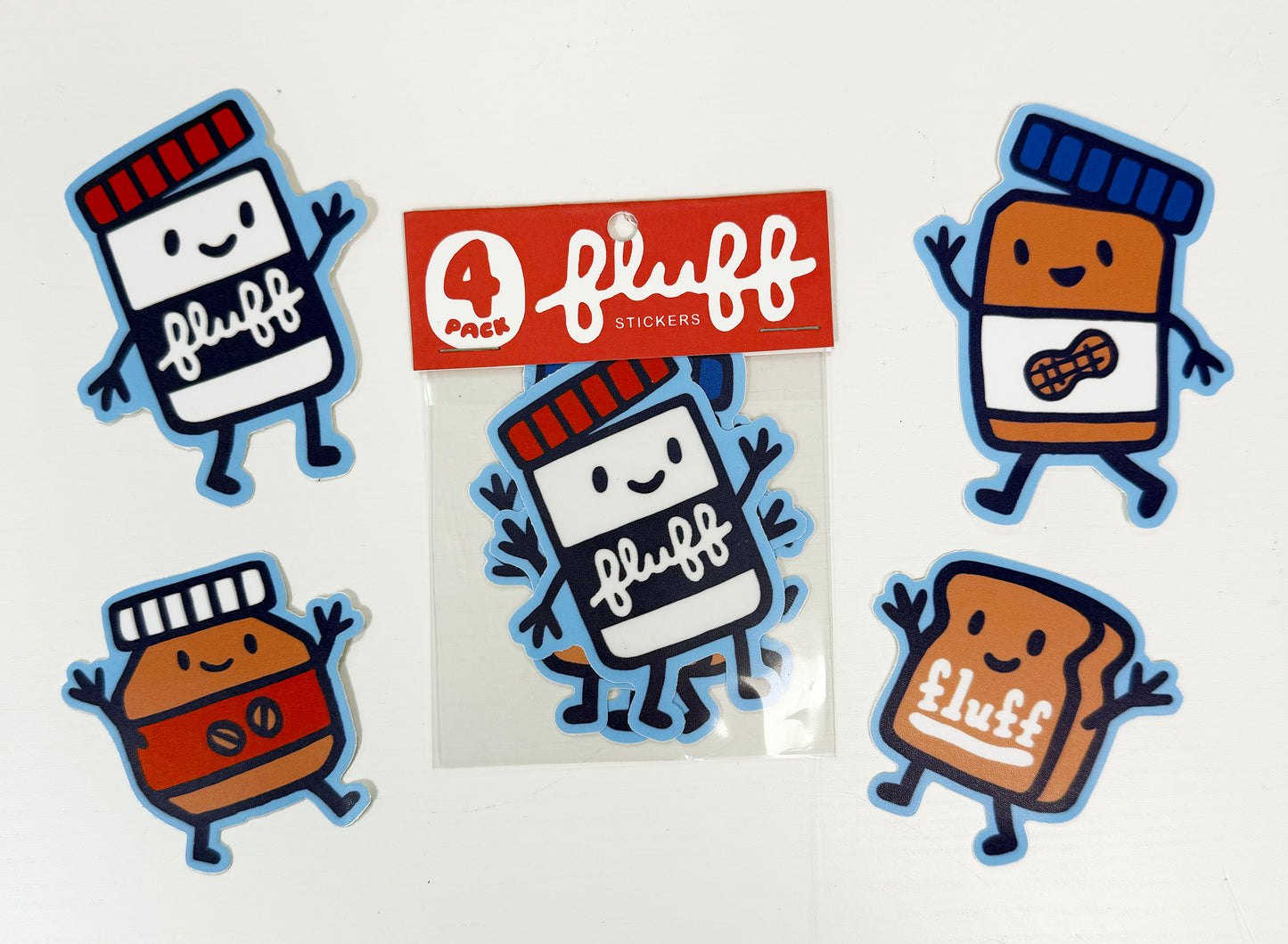 Fluff Fest Friends 4 Pack Stickers