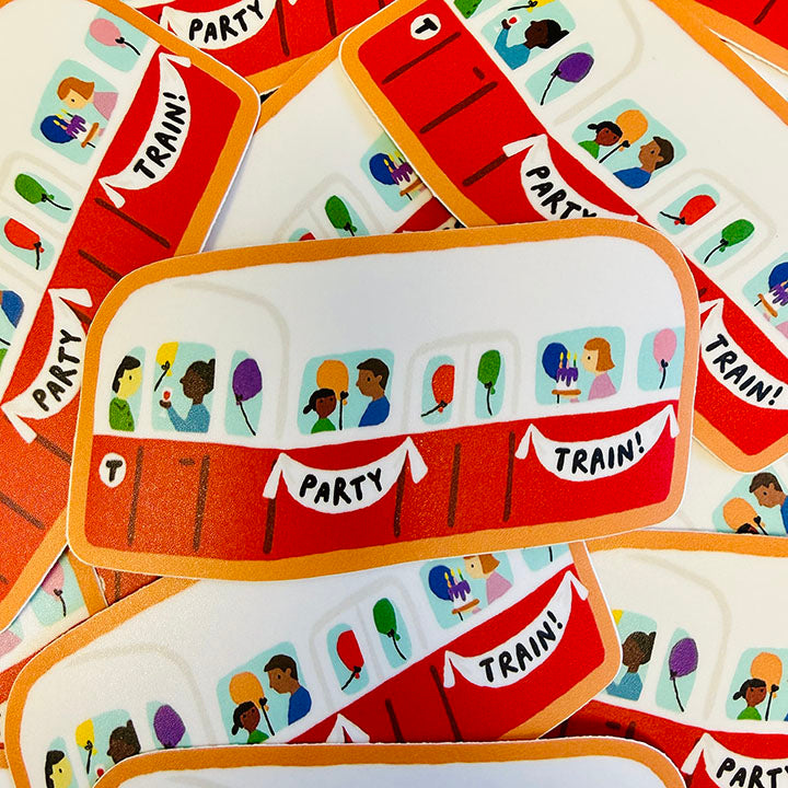 Party Train Boston MBTA Vinyl Sticker