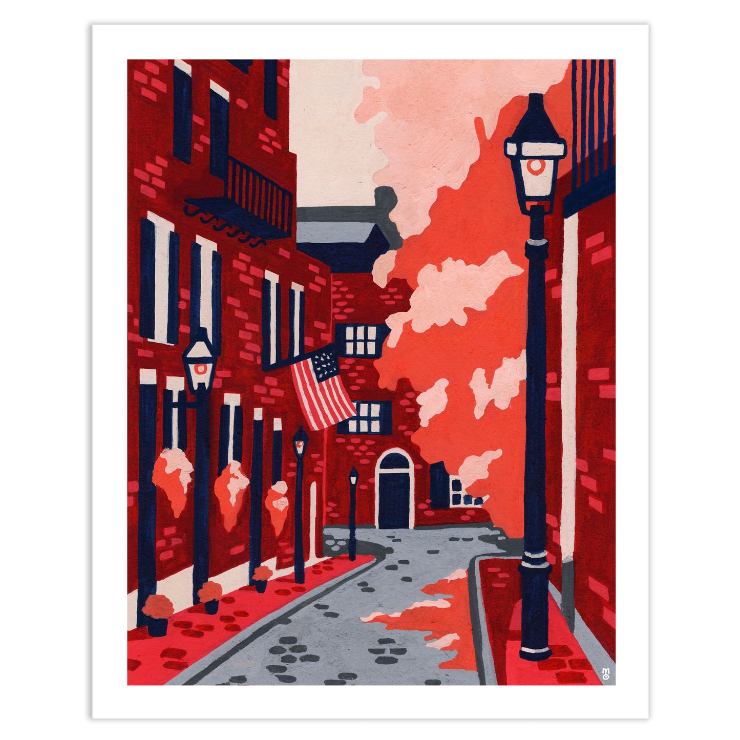 Beacon Hill Acorn Street Art Print