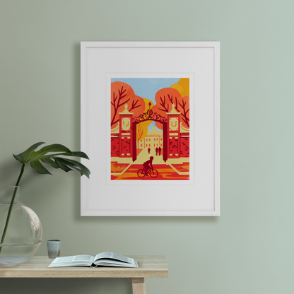Harvard Gate – Autumn at Harvard Art Print