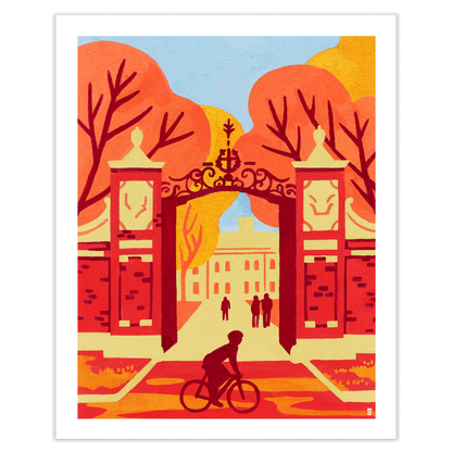 Harvard Gate in Autumn Art Print