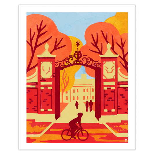 Harvard Gate in Autumn Art Print