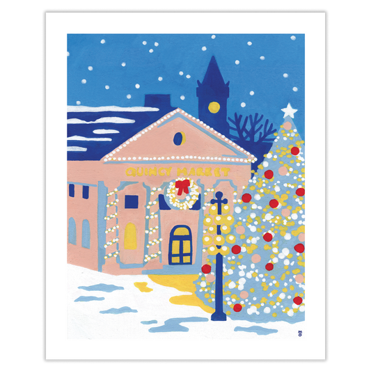 Quincy Market Christmas Art Print