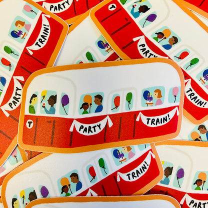 Party Train Boston MBTA Vinyl Sticker