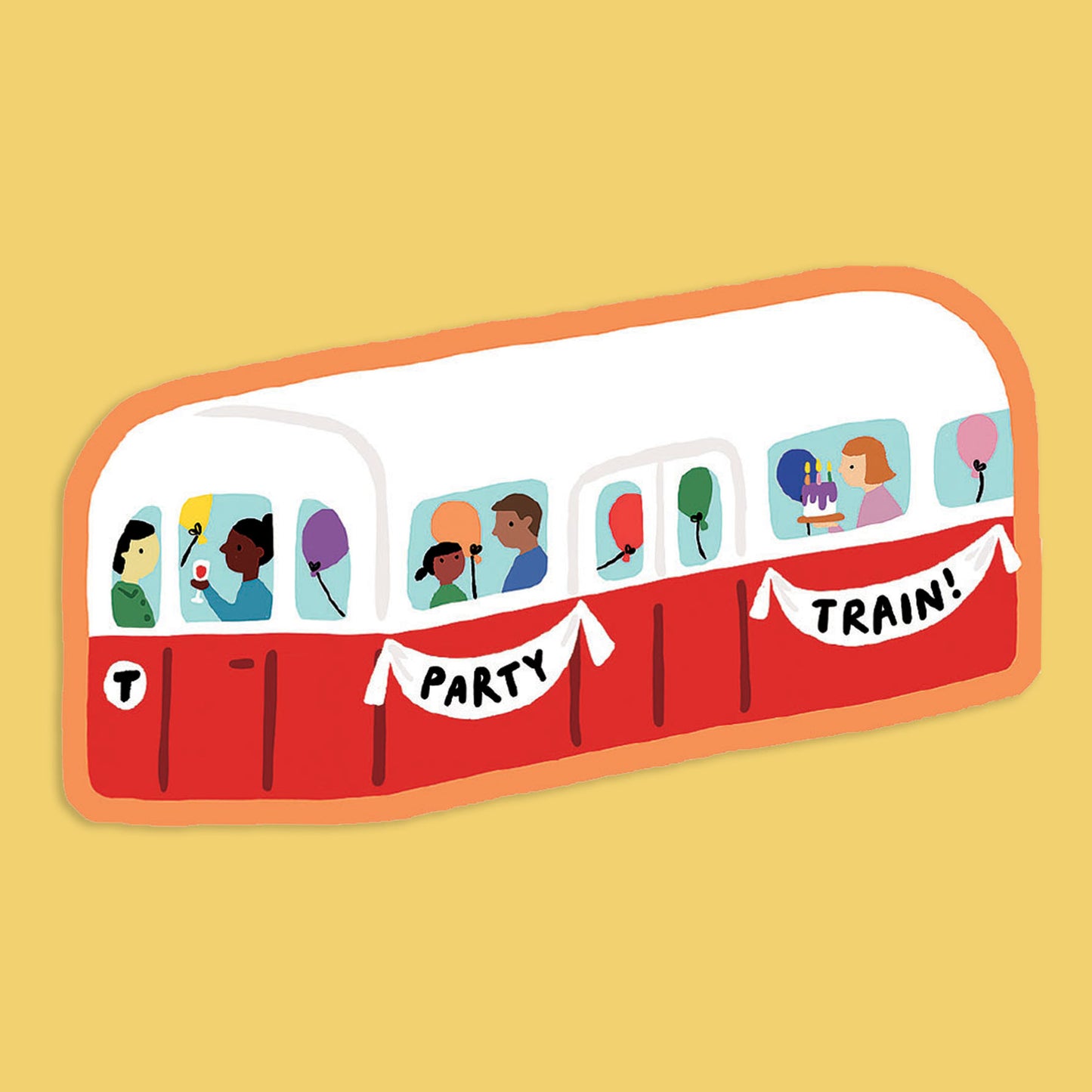 Party Train Boston MBTA Vinyl Sticker