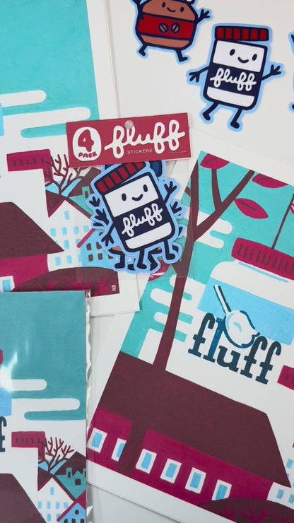 Fluff Fest Friends 4 Pack Stickers
